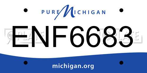 ENF6683 Michigan License Plate