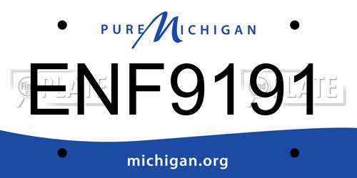 ENF9191 Michigan License Plate