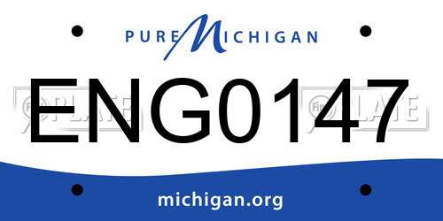 ENG0147 Michigan License Plate