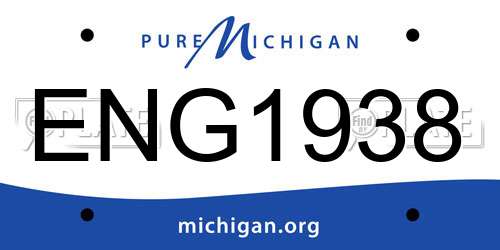 ENG1938 Michigan License Plate