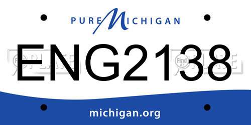 ENG2138 Michigan License Plate
