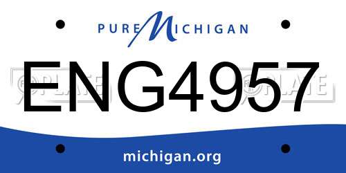 ENG4957 Michigan License Plate