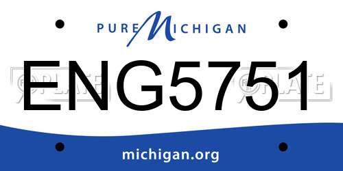 ENG5751 Michigan License Plate