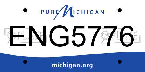 ENG5776 Michigan License Plate