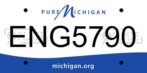 ENG5790 Michigan License Plate