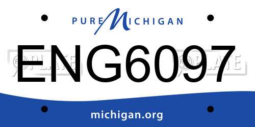 ENG6097 Michigan License Plate