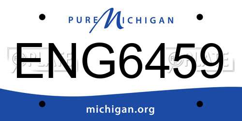 ENG6459 Michigan License Plate