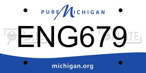ENG679 Michigan License Plate