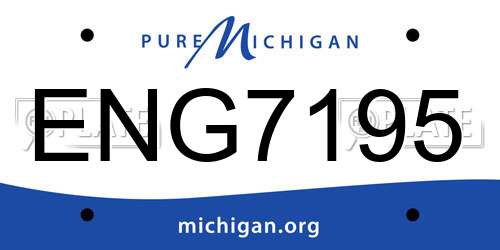 ENG7195 Michigan License Plate