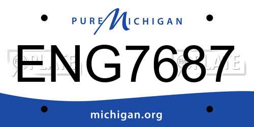 ENG7687 Michigan License Plate