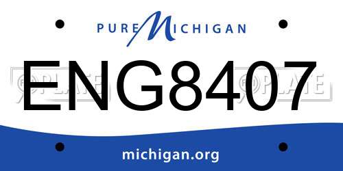 ENG8407 Michigan License Plate