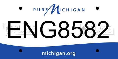 ENG8582 Michigan License Plate