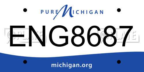 ENG8687 Michigan License Plate