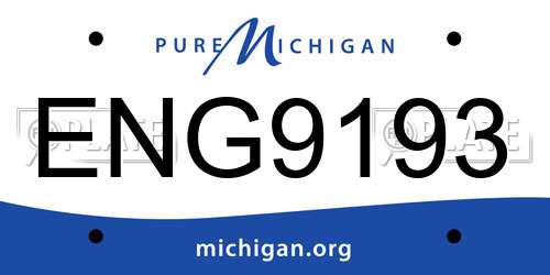 ENG9193 Michigan License Plate