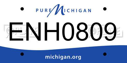 ENH0809 Michigan License Plate
