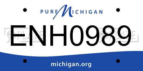 ENH0989 Michigan License Plate