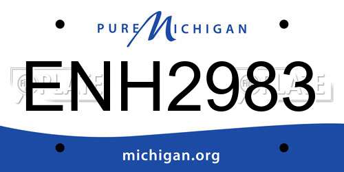 ENH2983 Michigan License Plate