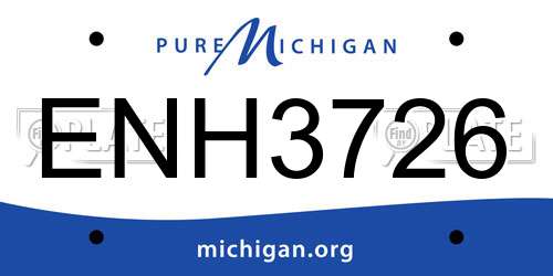 ENH3726 Michigan License Plate