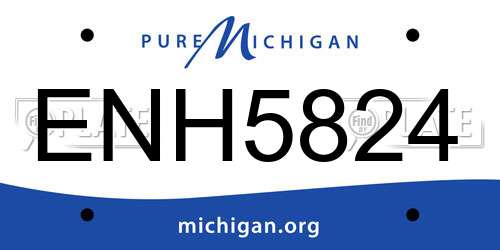 ENH5824 Michigan License Plate