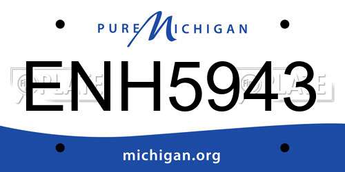 ENH5943 Michigan License Plate