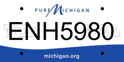 ENH5980 Michigan License Plate