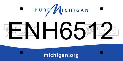 ENH6512 Michigan License Plate