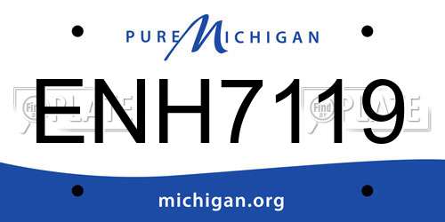 ENH7119 Michigan License Plate