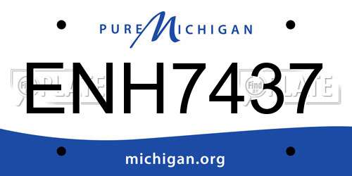 ENH7437 Michigan License Plate