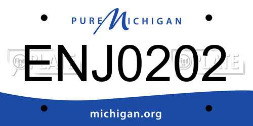 ENJ0202 Michigan License Plate