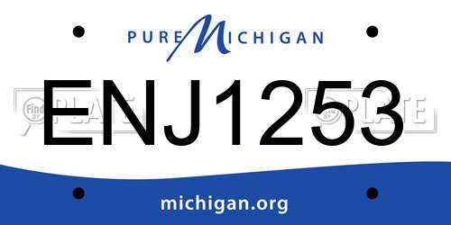 ENJ1253 Michigan License Plate