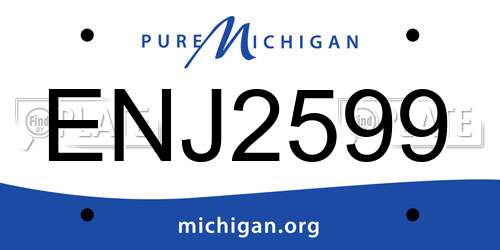 ENJ2599 Michigan License Plate