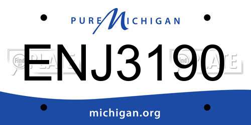 ENJ3190 Michigan License Plate