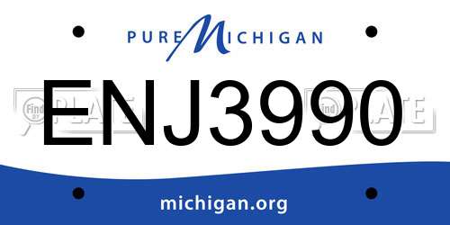 ENJ3990 Michigan License Plate