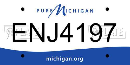 ENJ4197 Michigan License Plate
