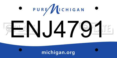 ENJ4791 Michigan License Plate