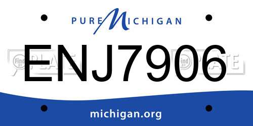 ENJ7906 Michigan License Plate