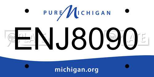 ENJ8090 Michigan License Plate