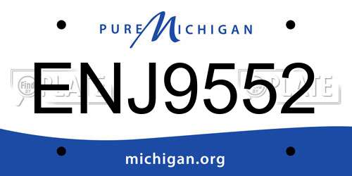 ENJ9552 Michigan License Plate