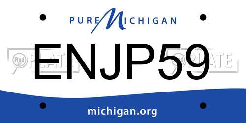 ENJP59 Michigan License Plate