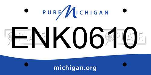 ENK0610 Michigan License Plate