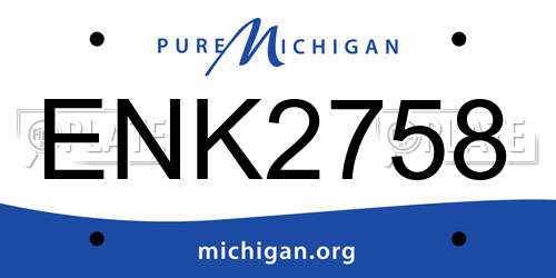 ENK2758 Michigan License Plate
