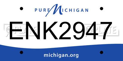 ENK2947 Michigan License Plate