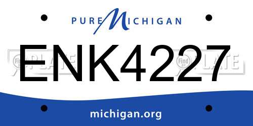 ENK4227 Michigan License Plate