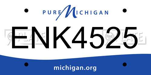 ENK4525 Michigan License Plate