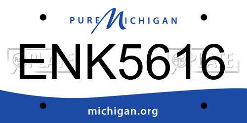 ENK5616 Michigan License Plate