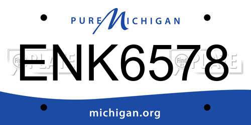 ENK6578 Michigan License Plate