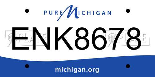 ENK8678 Michigan License Plate