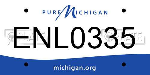 ENL0335 Michigan License Plate