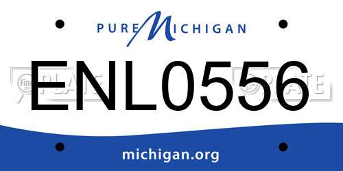 ENL0556 Michigan License Plate