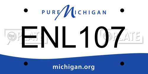 ENL107 Michigan License Plate
